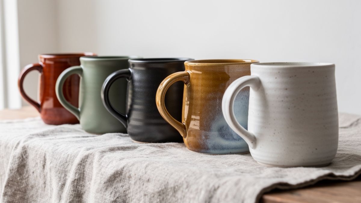 Six glazes side by side