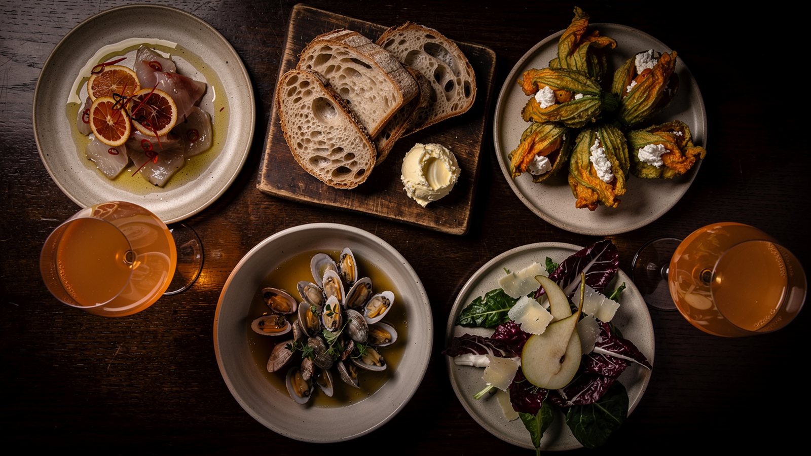 Tuesday's small plates on the bar before service